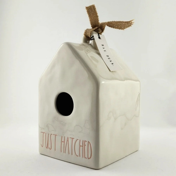 Rae Dunn  Artisan Collection Ceramic White Birdhouse Large Letters JUST HATCHED - Picture 2 of 11